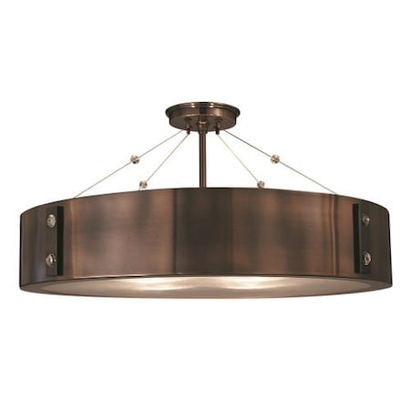 4-Light Satin Pewter/Polished Nickel Oracle Flush / Semi-Flush Mount